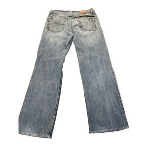 Vintage Y2K Aeropostale Mens 32x34 Distressed Essex Straight Wide Leg Jeans Blue